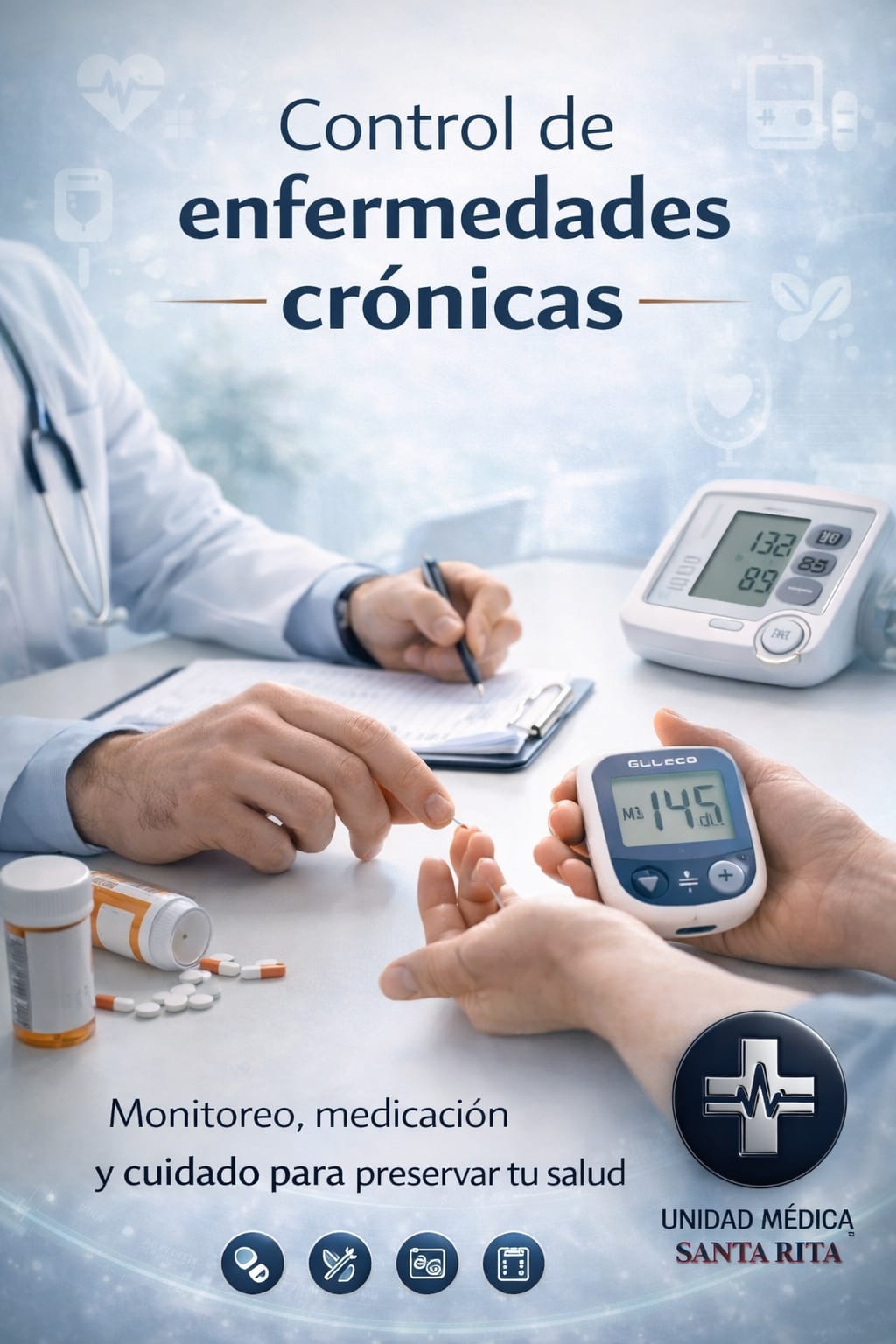 Monitoreo y control de enfermedades crónicas en Unidad Médica Santa Rita: glucosa y presión arterial