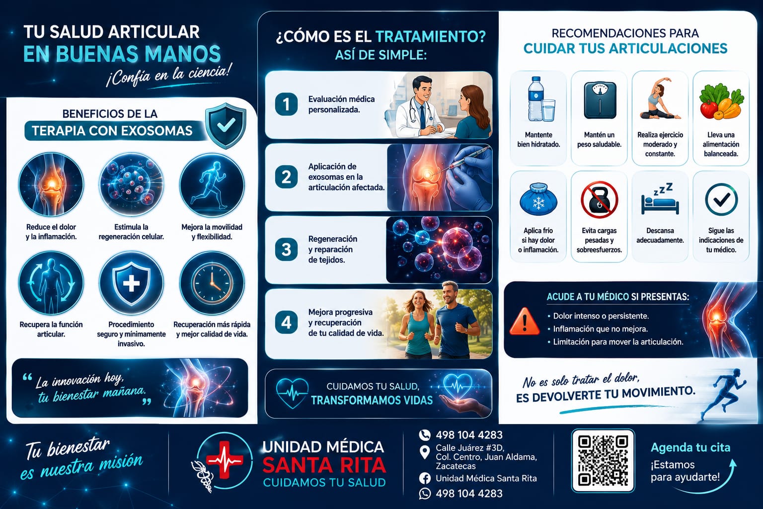 Infografía: beneficios y tratamiento con terapia de exosomas